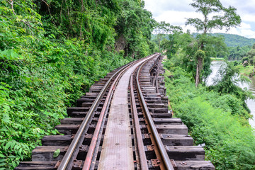 Fototapeta na wymiar Death Railway, during the World War II at Kanchanaburi Thailand.