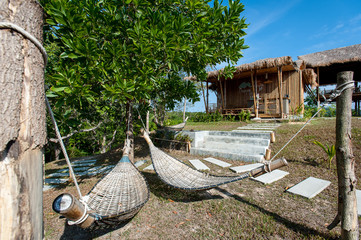 Phu-Re Hut Resort ; Bamboo bungalows in resort area of koh Phaya