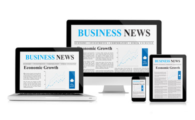 Business news feed on mobile devices