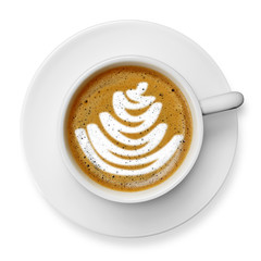 Cup of latte art coffee