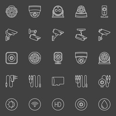 Video surveillance cameras icons