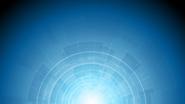 Blue tech gear abstract background. Video animation HD 1920x1080