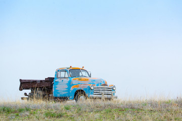 Old truck left on a middle of nowhere