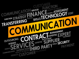 Communication words cloud, business concept