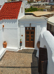 mall greek street in Lindos, Rhodes, Greece