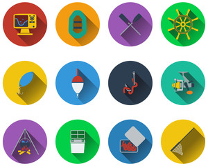 Set of fishing icons