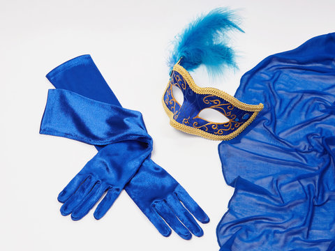 mask and silk gloves