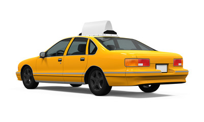 Obraz na płótnie Canvas Yellow Taxi Isolated