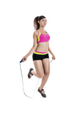 Woman with skipping rope