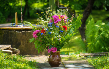 Beautifull Ligo bouquet. Midsummer celebration in june.