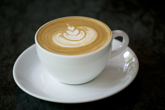 Coffee Latte on black background
