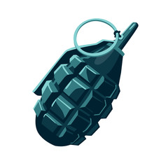 Hand grenade. Vector grenade. Isolated on white vector military sign. Without gradients and transparency.