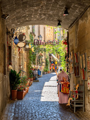 Small streets in Orvieto in Umbria - obrazy, fototapety, plakaty