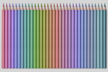 line of colored pencils