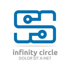 Logo Abstract Design Connect Infinity Circle letter