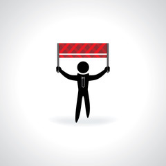 peoples holding barrier vector illustration