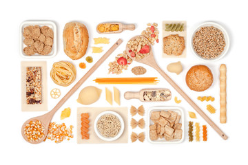 cereals on white background  