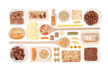 cereals on white background  