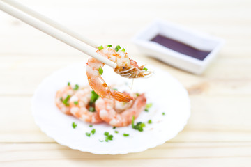 Steaming Shrimp