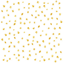 Seamless gold painted autumn leaves
