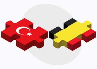 Turkey and Belgium Flags