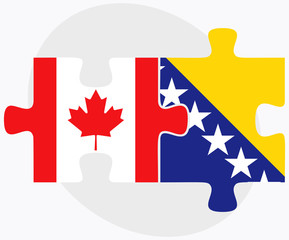 Canada and Bosnia and Herzegovina Flags