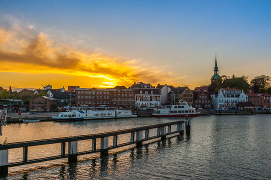 Kappeln - Hafen am Abend