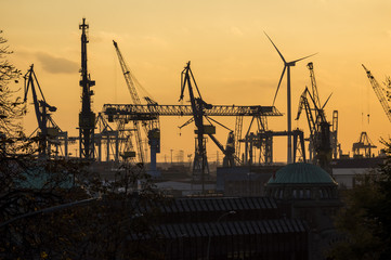 Obraz premium Sunset in Hamburg, Germany