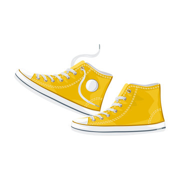 Yellow Sneakers Isolated