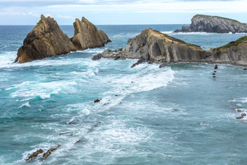 Fototapeta na wymiar Broken coast at Liencres, Cantabria (Spain)