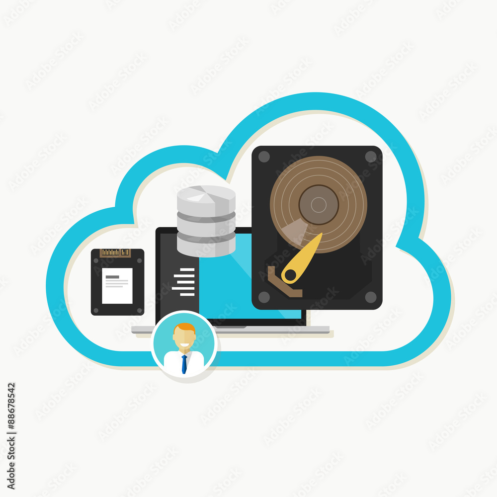 Poster web cloud storage database online file sharing data center