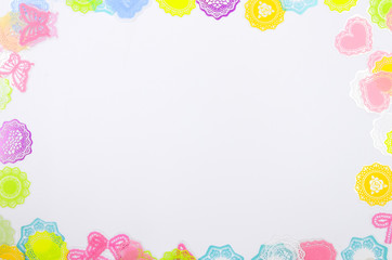 White background with colorful decooration