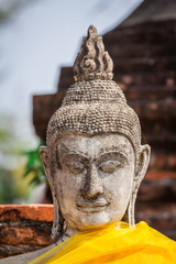 Buddha face in Wat Chaiwatthanaram, Ayutthaya, Thailand