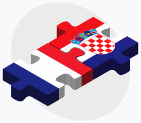 France and Croatia Flags