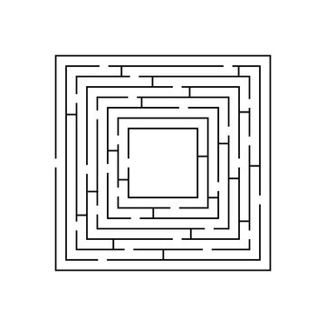 circular maze that is in the form of a square black on white