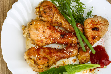Grilled chicken legs