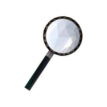 Low Poly Polygon Magnifying Glass Like Detective Lens