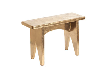 Golden Chair Isolated On White Background