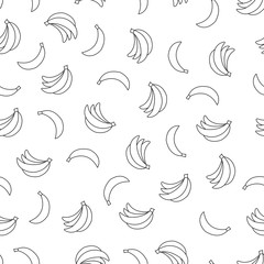 Seamless pattern with bananas on white background