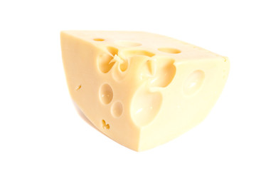 cheese chunk isolated on white