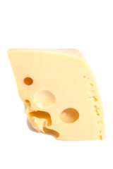 cheese chunk isolated on white