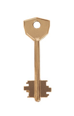 Golden Key isolated on white background