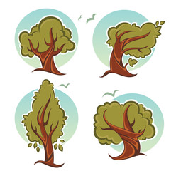 vector set of ecology and nature, signs and icons