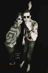 Portrait of stylish men and women