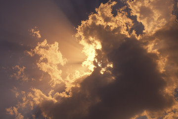 sunset sun  sky and clouds