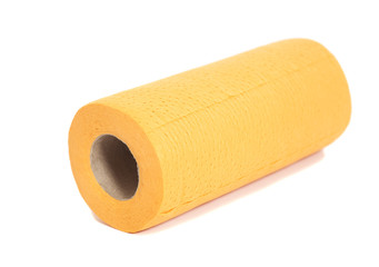 Roll of paper kitchen towels isolated on white