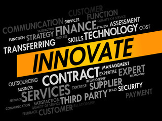 INNOVATE word cloud, business concept