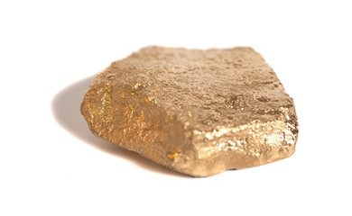 Golden nugget isolated on white background
