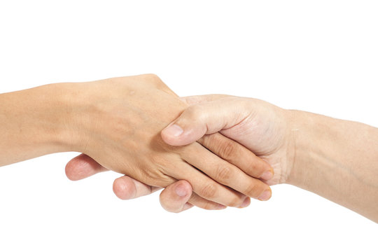 Handshake isolated on white