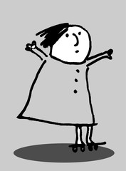 Funny roller skater girl